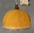 Taklampa gul textil, lyser, 161104.jpg